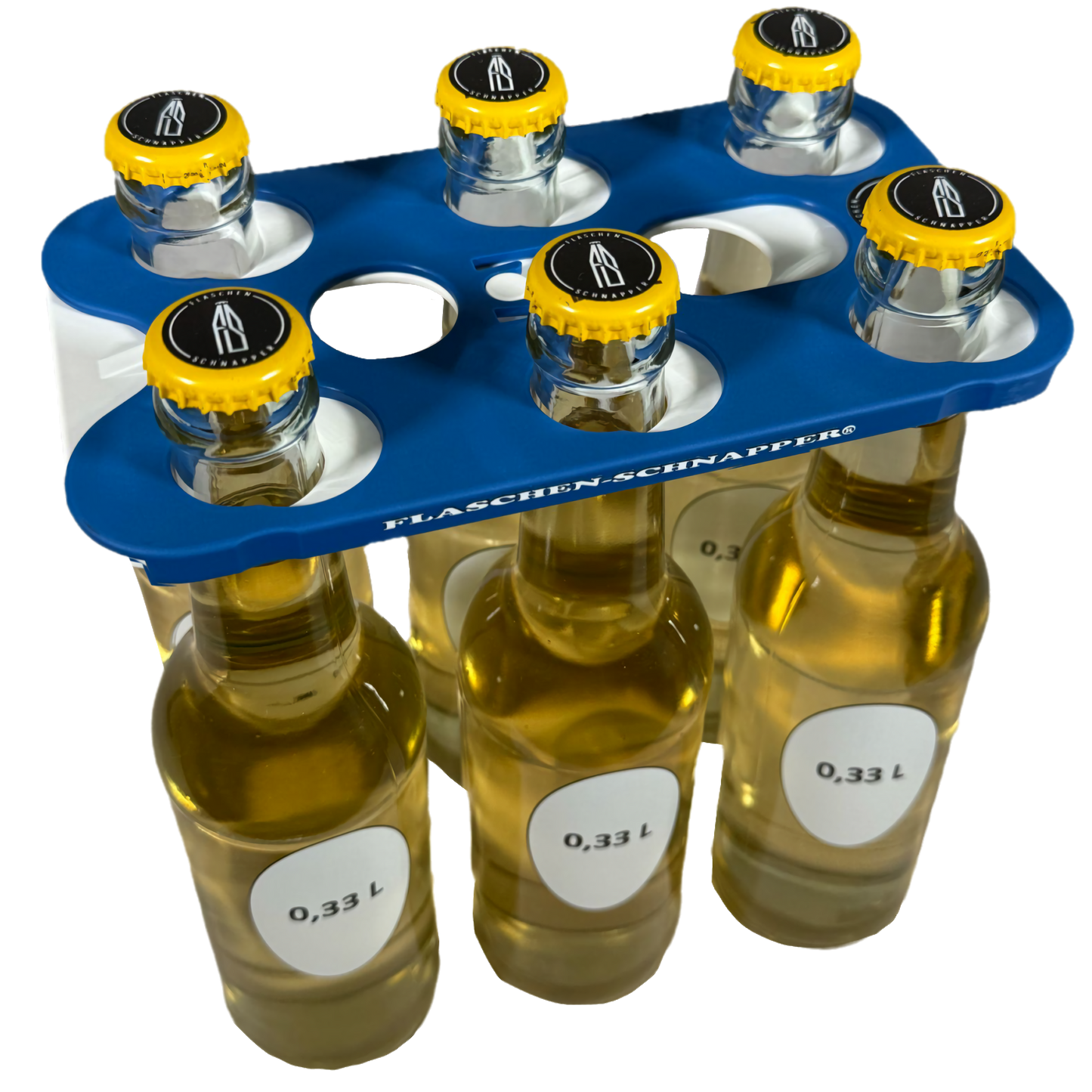 Flaschen-Schnapper blau/weiß